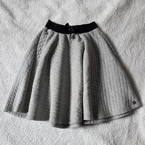 Deux par deux Grey quilted skirt with black waistband
